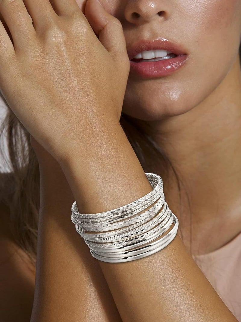 RINTOLER Store 16Pcs Gold Bangle Bracelets for Women - Multi Layer Stackable Textured Bracelets Boho Jewelrys Set. - Image 3